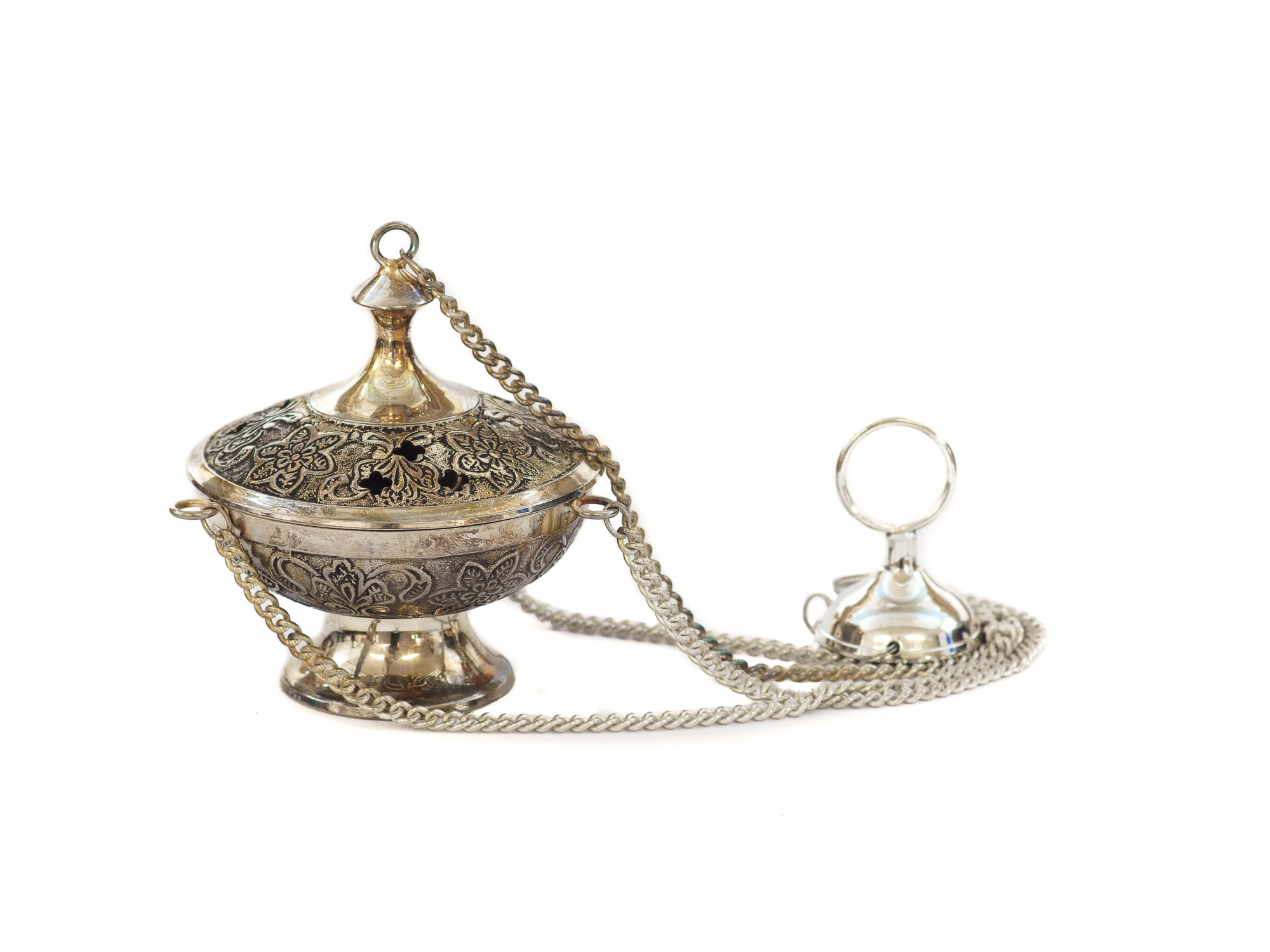 Weihrauchschwenker, Messing versilbert