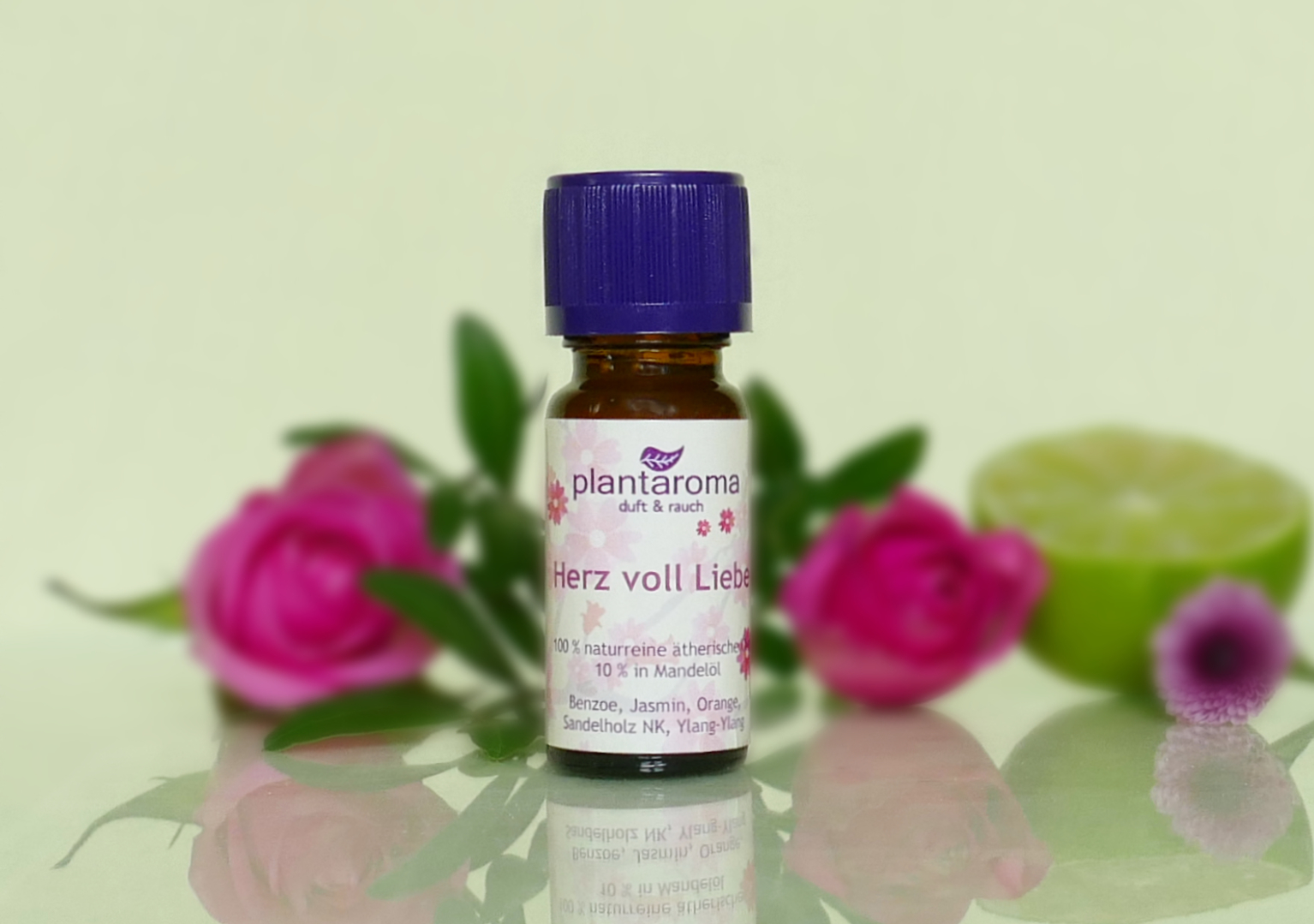 Herz voll Liebe, Lieblingsmischung, 100 % naturreine ätherische Öle in Mandelöl