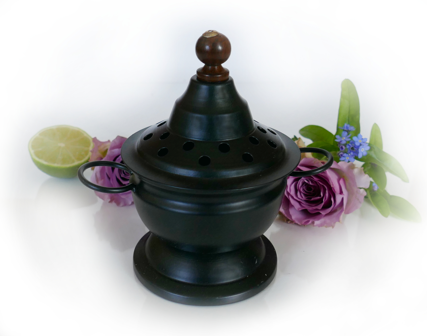 Räuchergefäß schwarz - Metall