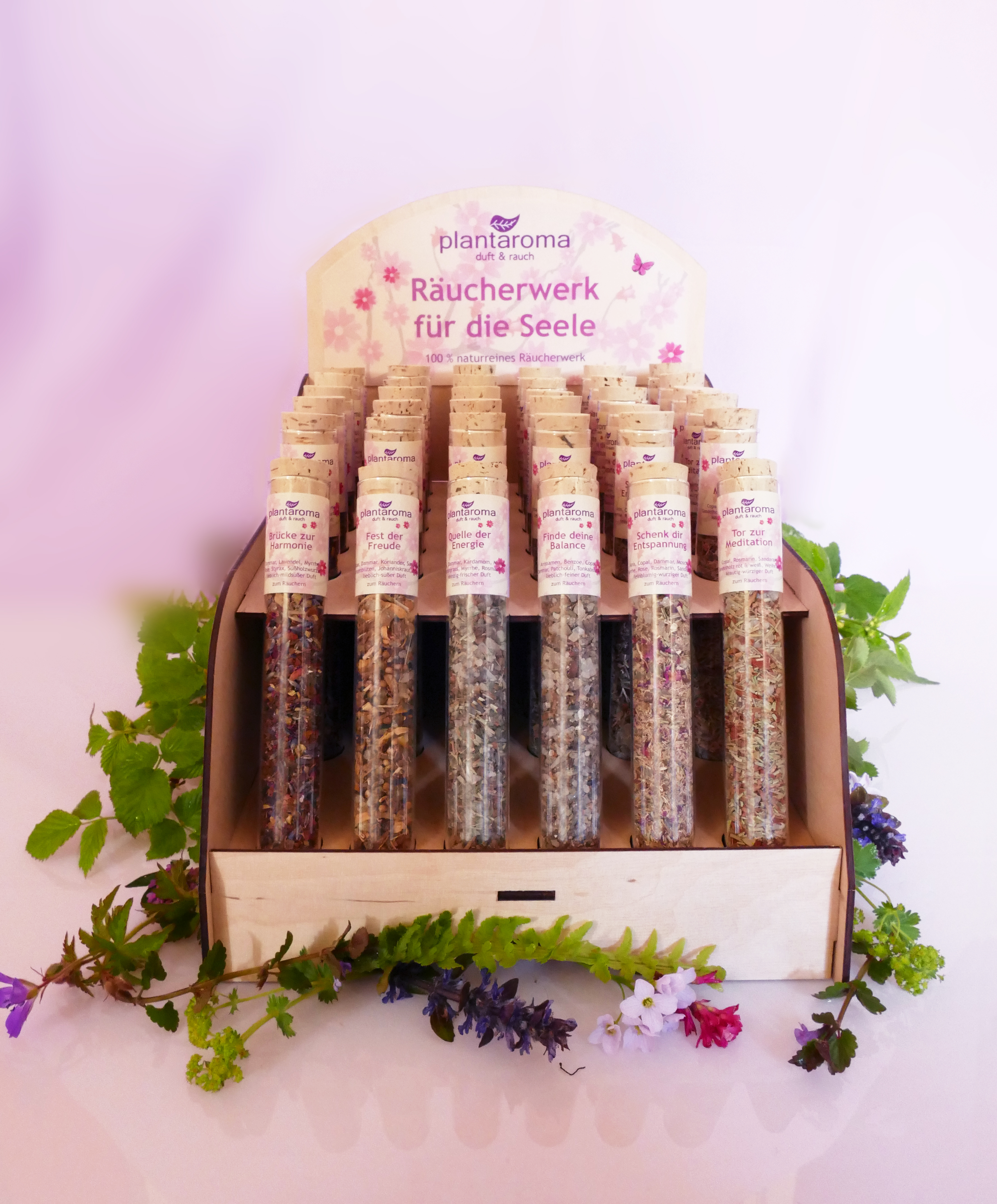 Musteraufsteller 'Räucherwerk für die Seele'