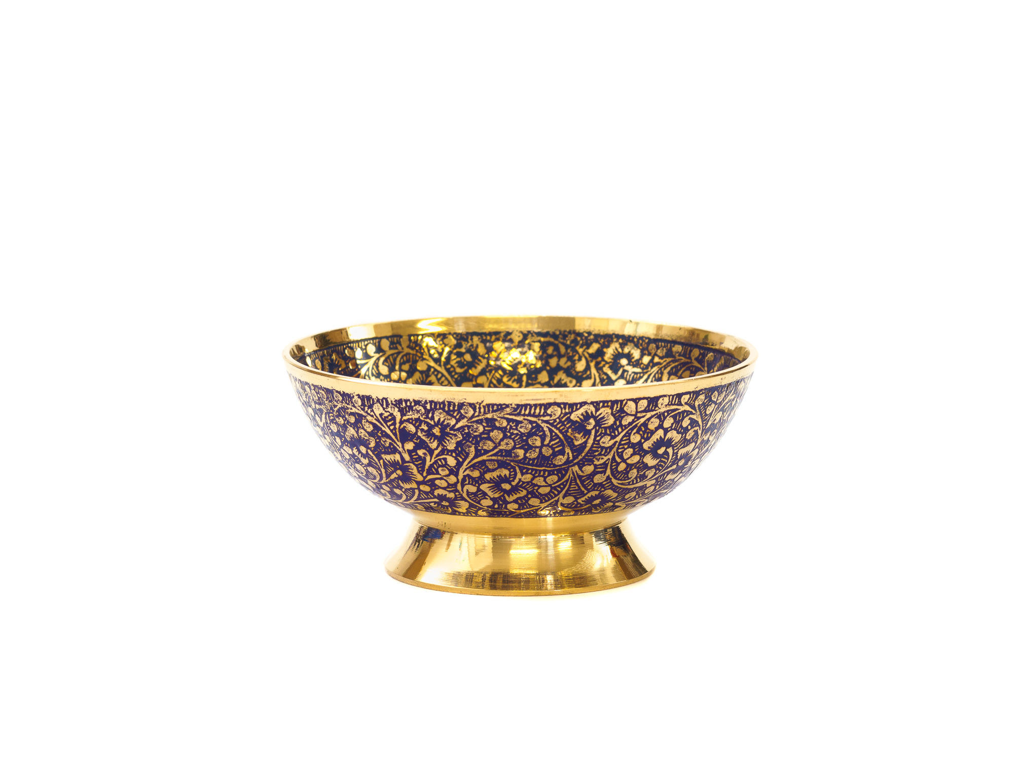 Räucherschale Indore blau, Messing