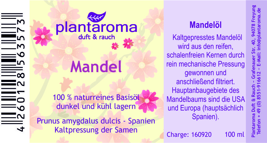 Mandelöl, 100 % naturreines Basisöl