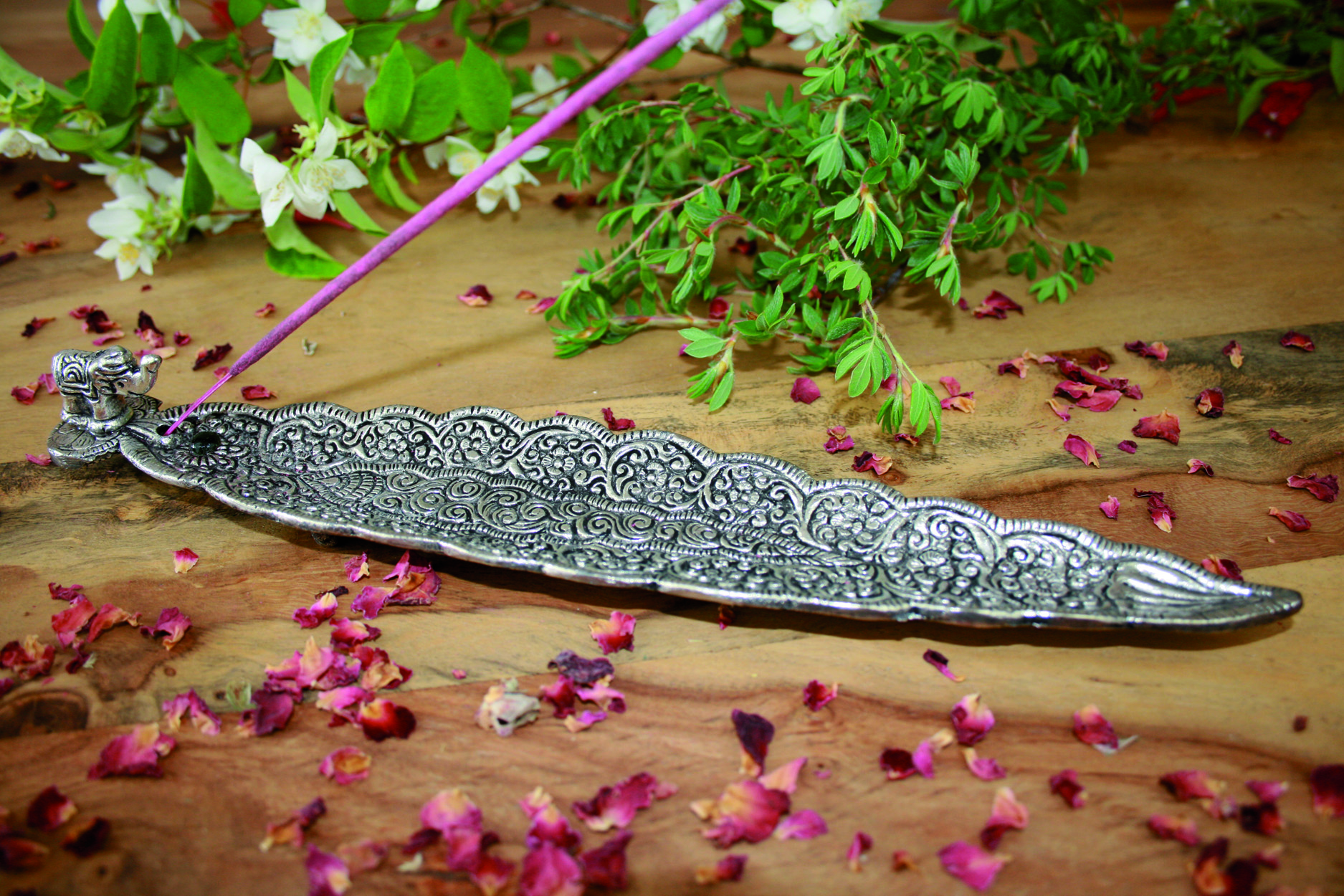 Stäbchenhalter Elefant, Weißmetall