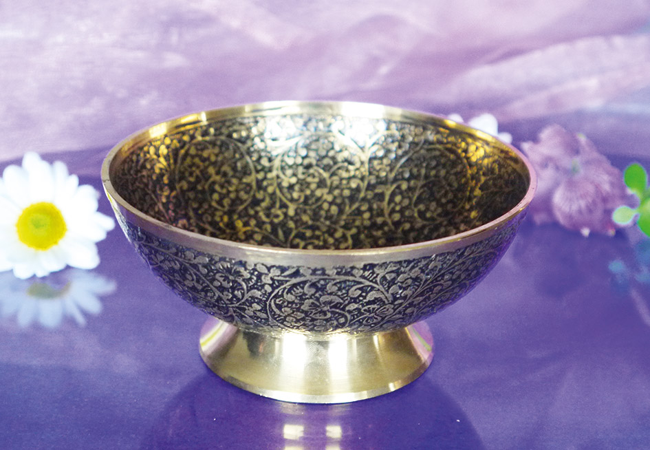 Räucherschale Indore schwarz, Messing