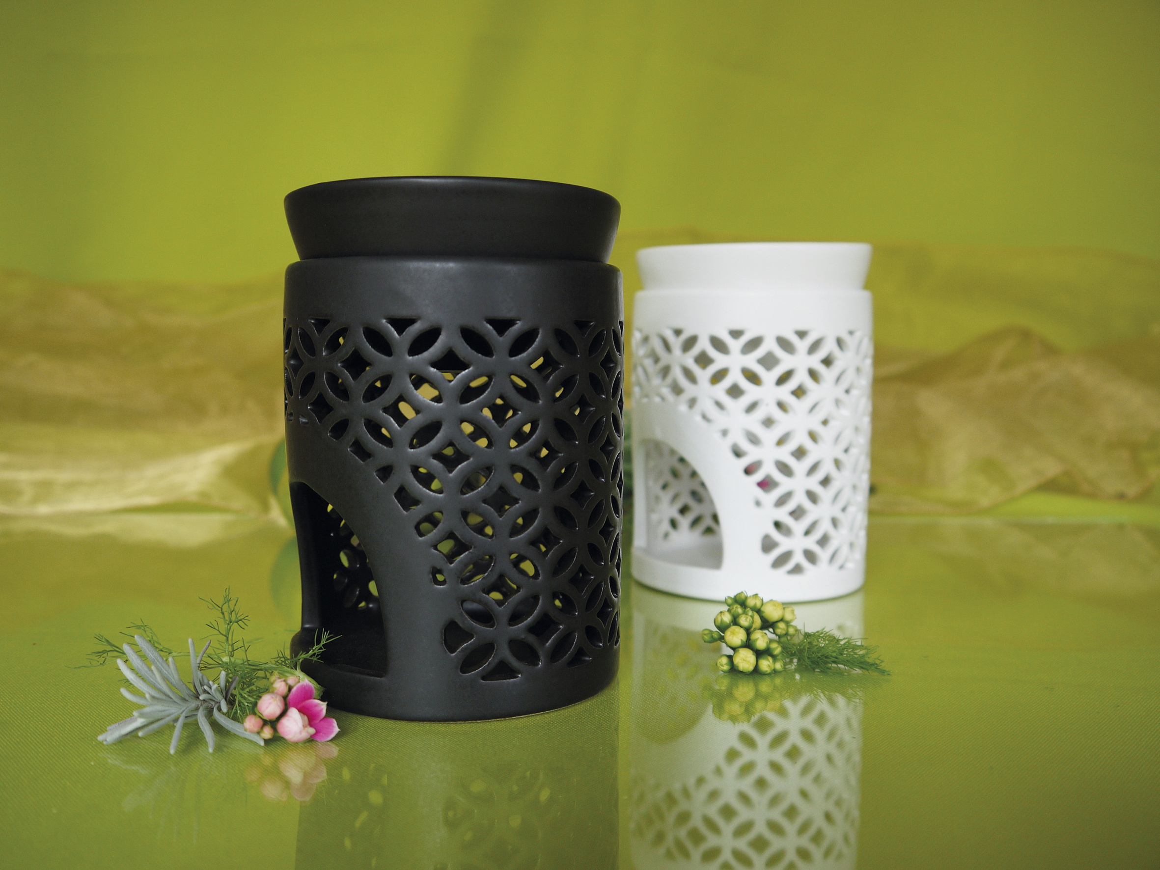 Aromalampe Black & White, Keramik