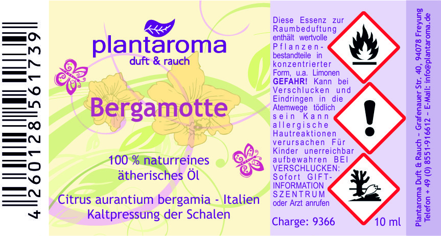 Bergamotte, 100 % naturreines ätherisches Öl