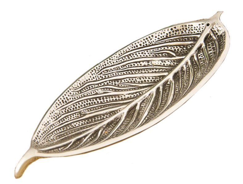 Stäbchenhalter Blatt, superbreit, Weißmetall