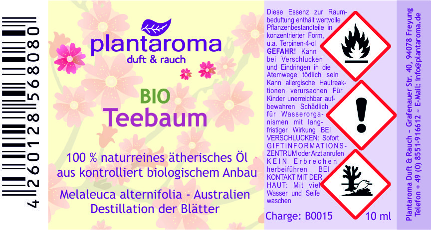 Teebaum BIO, 100 % naturreines ätherisches Öl