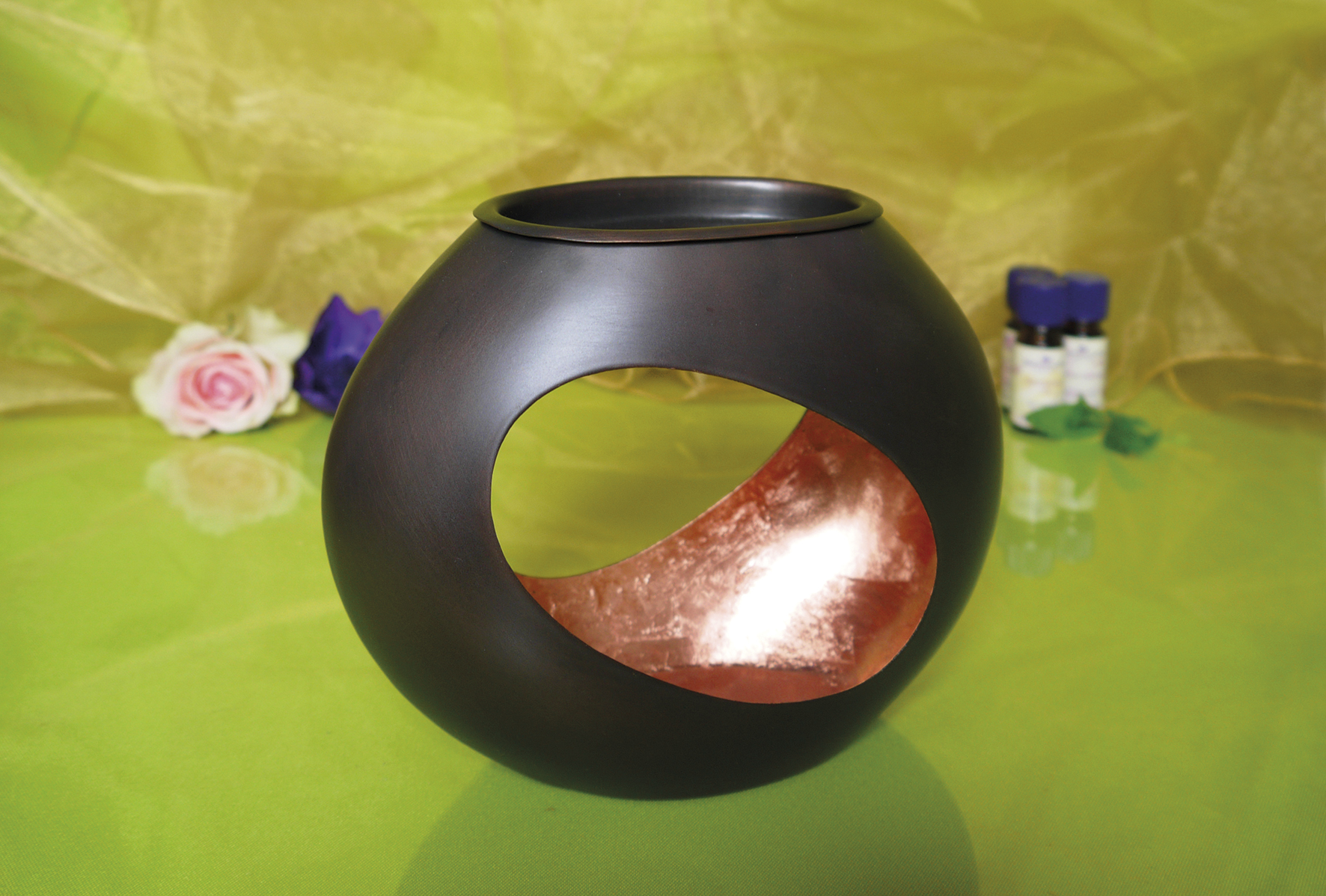 Duftlampe Manipur, Metall antik, bronze foliert